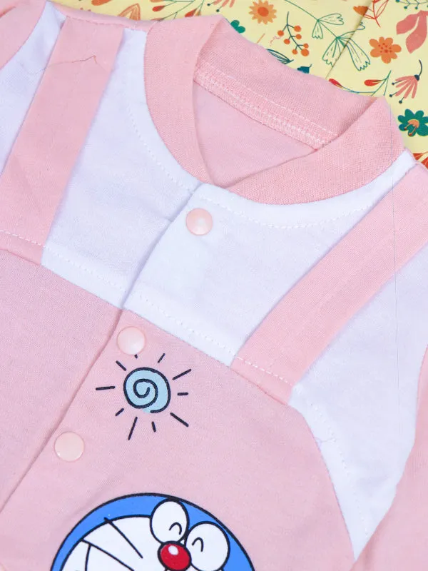 0Mth - 9Mth Doraemon Light Pink Baba Suit For Newborns BG NBS73
