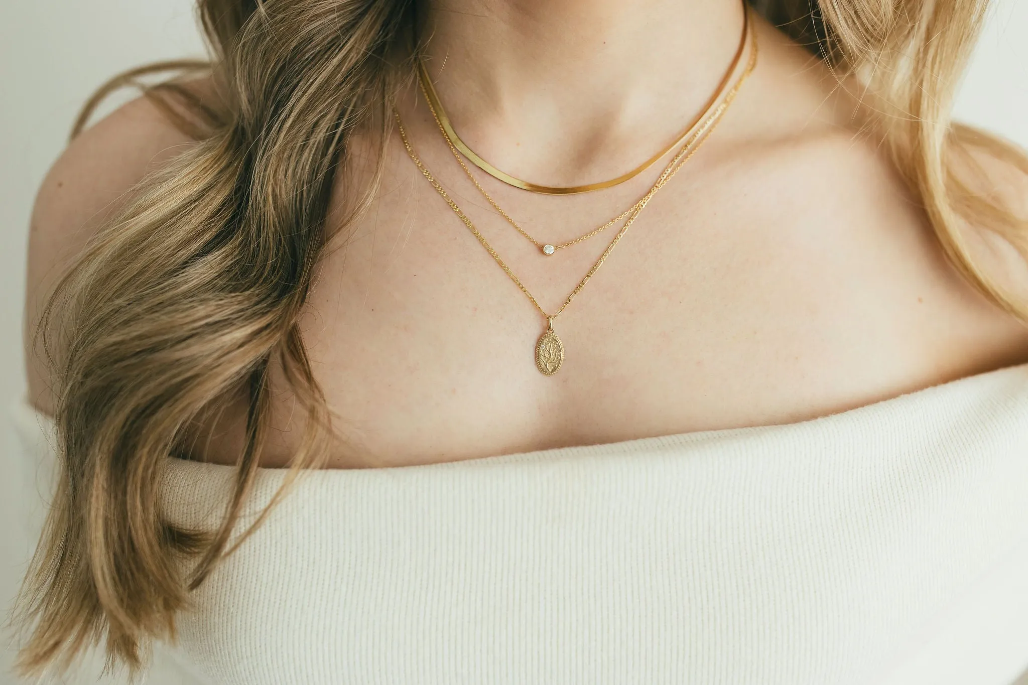 10K Gold Herringbone Chain Necklace