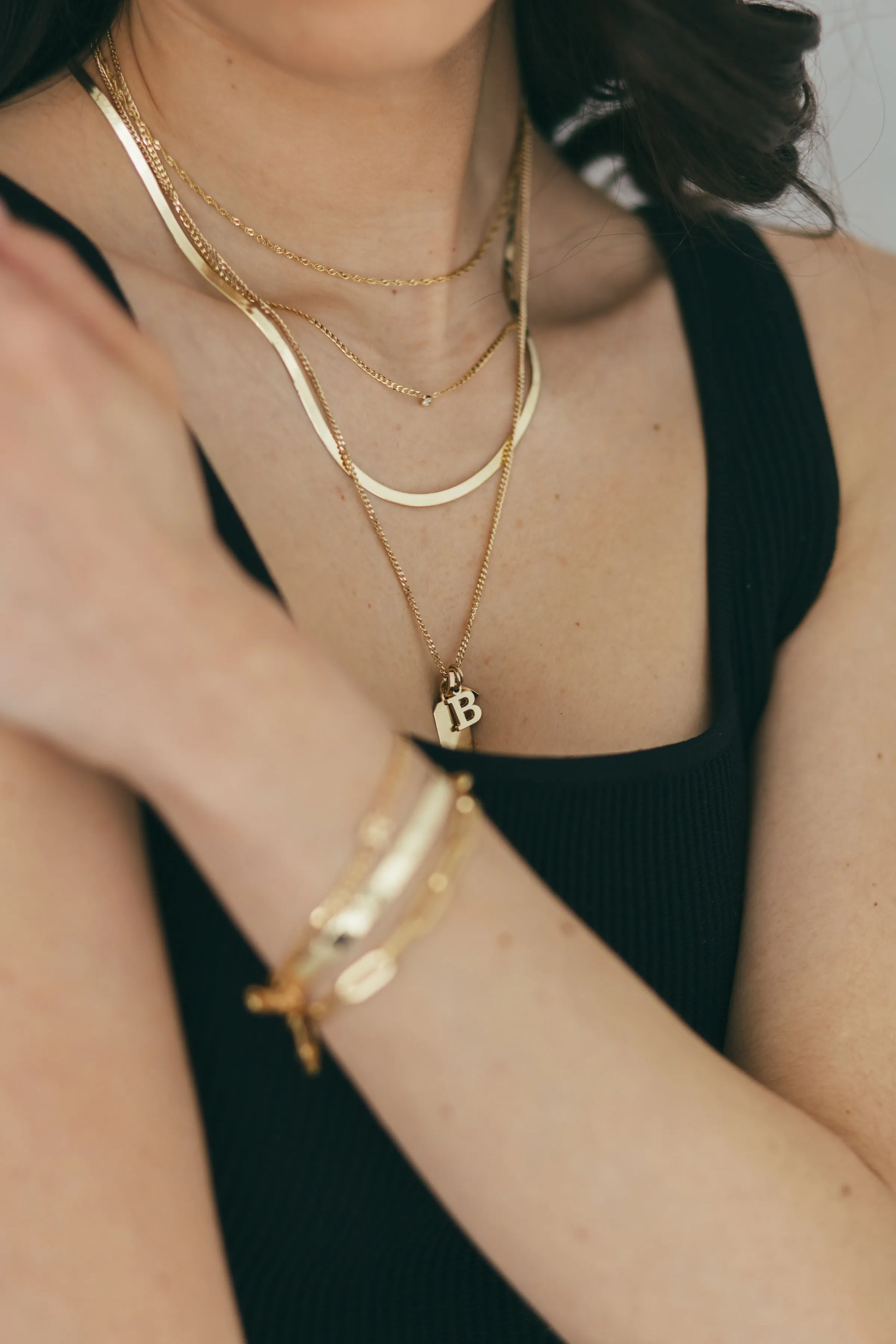 10K Gold Herringbone Chain Necklace