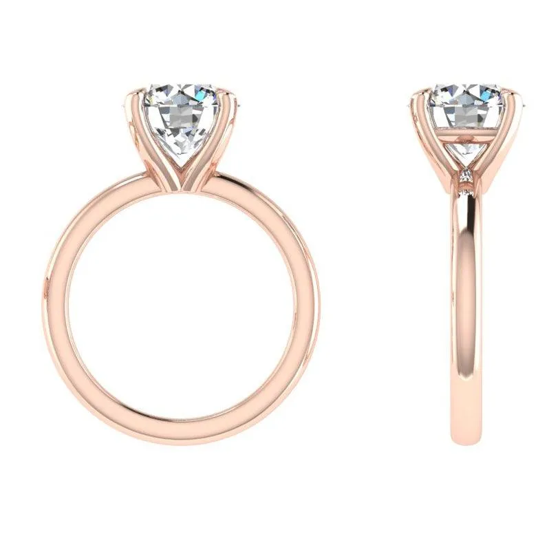 18k Rose Gold Round Solitaire Diamond Engagement Ring