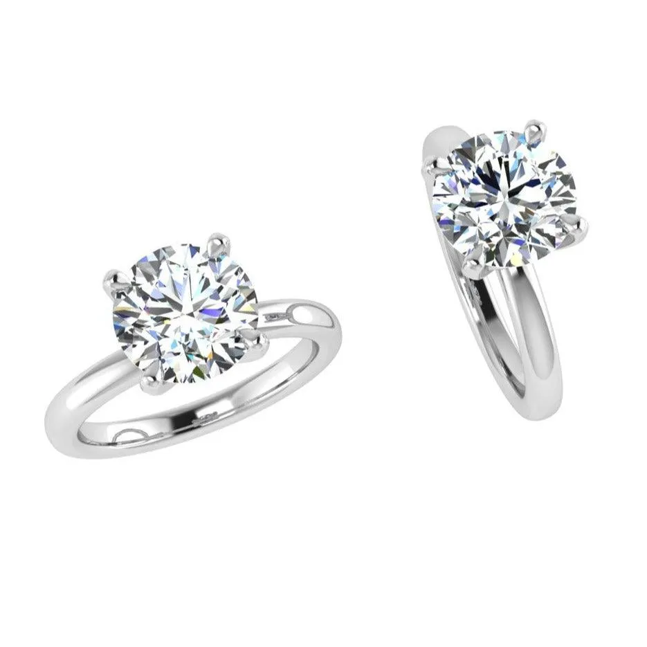 18k Rose Gold Round Solitaire Diamond Engagement Ring