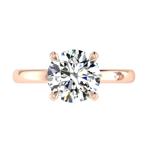 18k Rose Gold Round Solitaire Diamond Engagement Ring