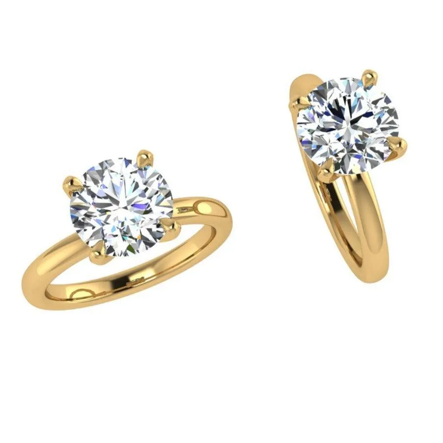 18k Rose Gold Round Solitaire Diamond Engagement Ring