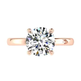 18k Rose Gold Round Solitaire Diamond Engagement Ring