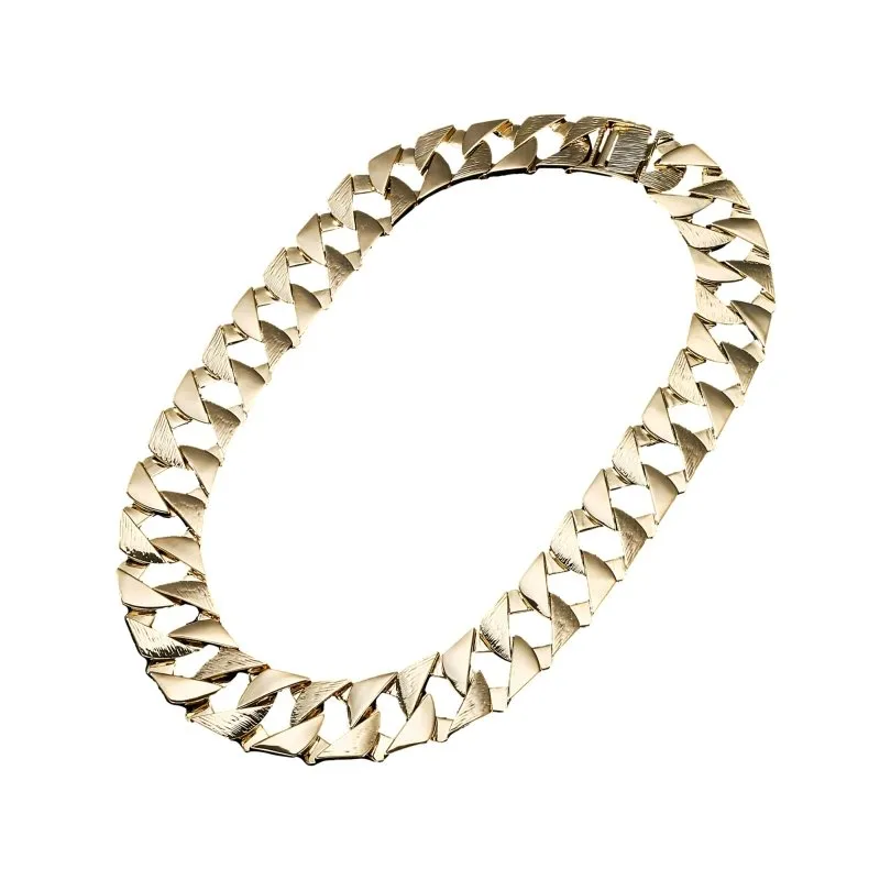 27mm Gold Filled Bonded Bark Chaps Cuban Curb Chain 26 Inch