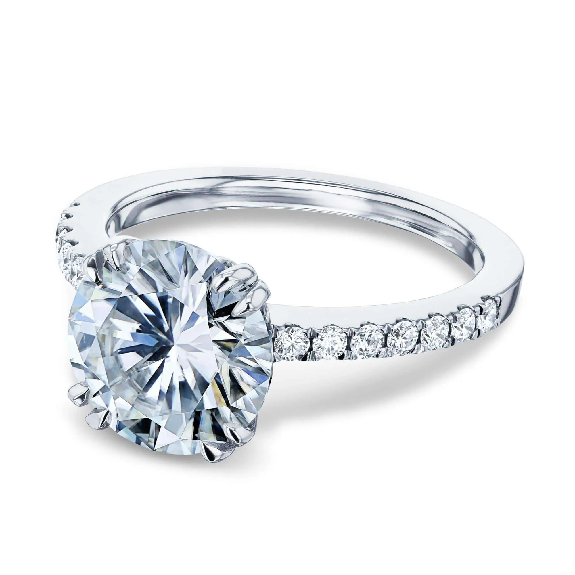 3.1ct Round Forever One Moissanite Ring 14k Gold
