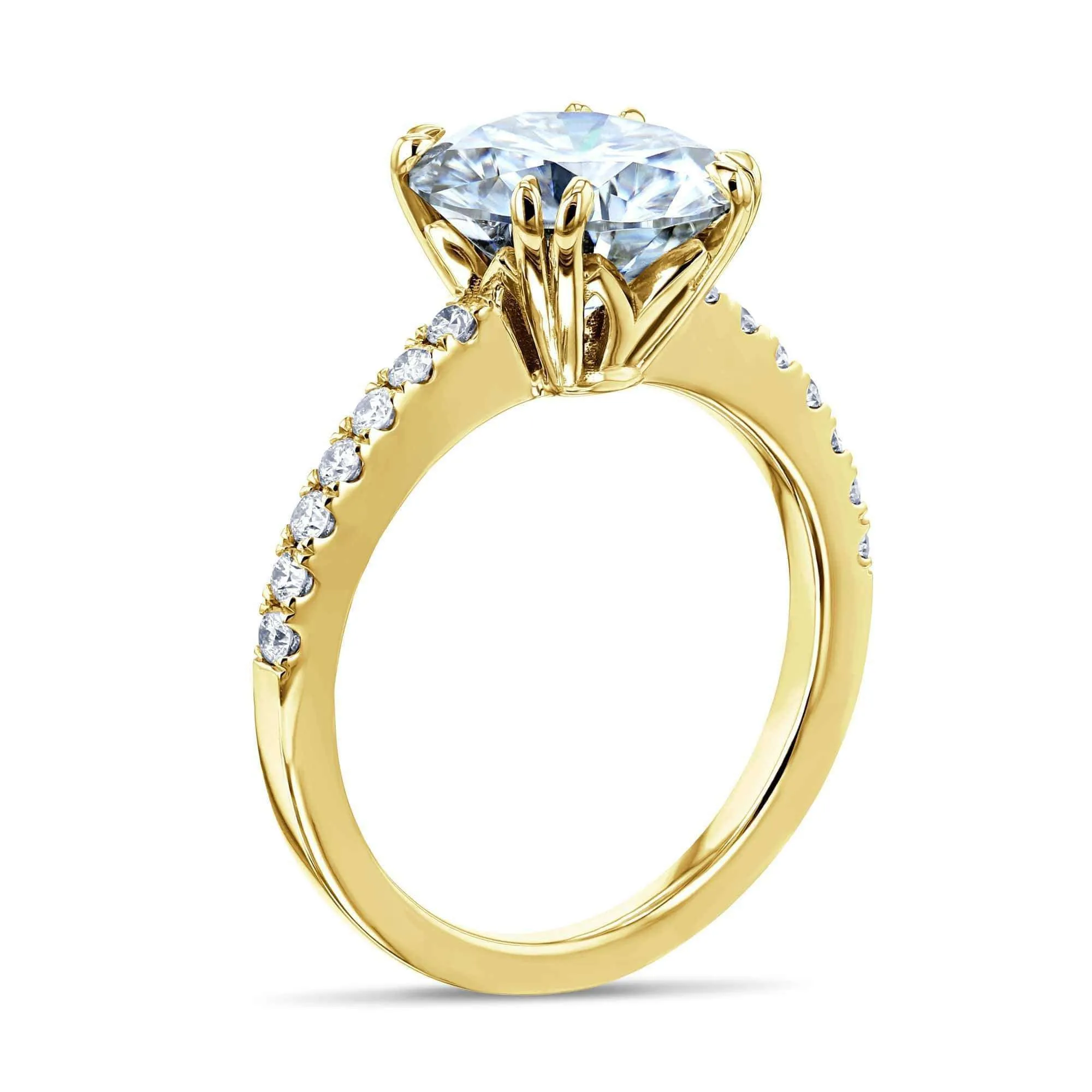 3.1ct Round Forever One Moissanite Ring 14k Gold