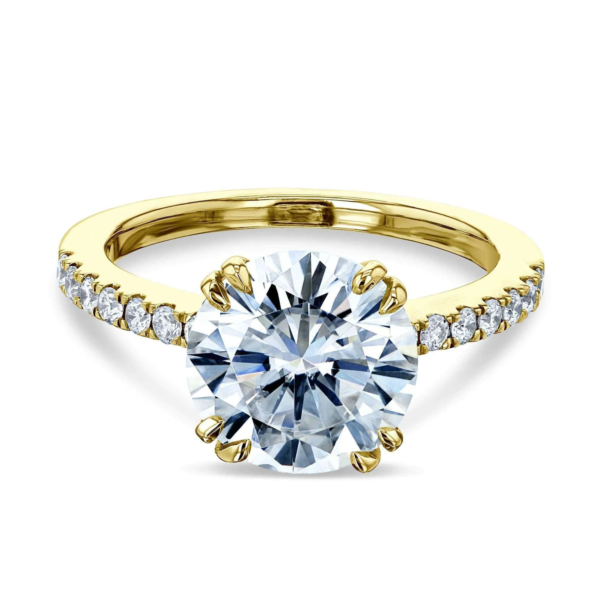 3.1ct Round Forever One Moissanite Ring 14k Gold