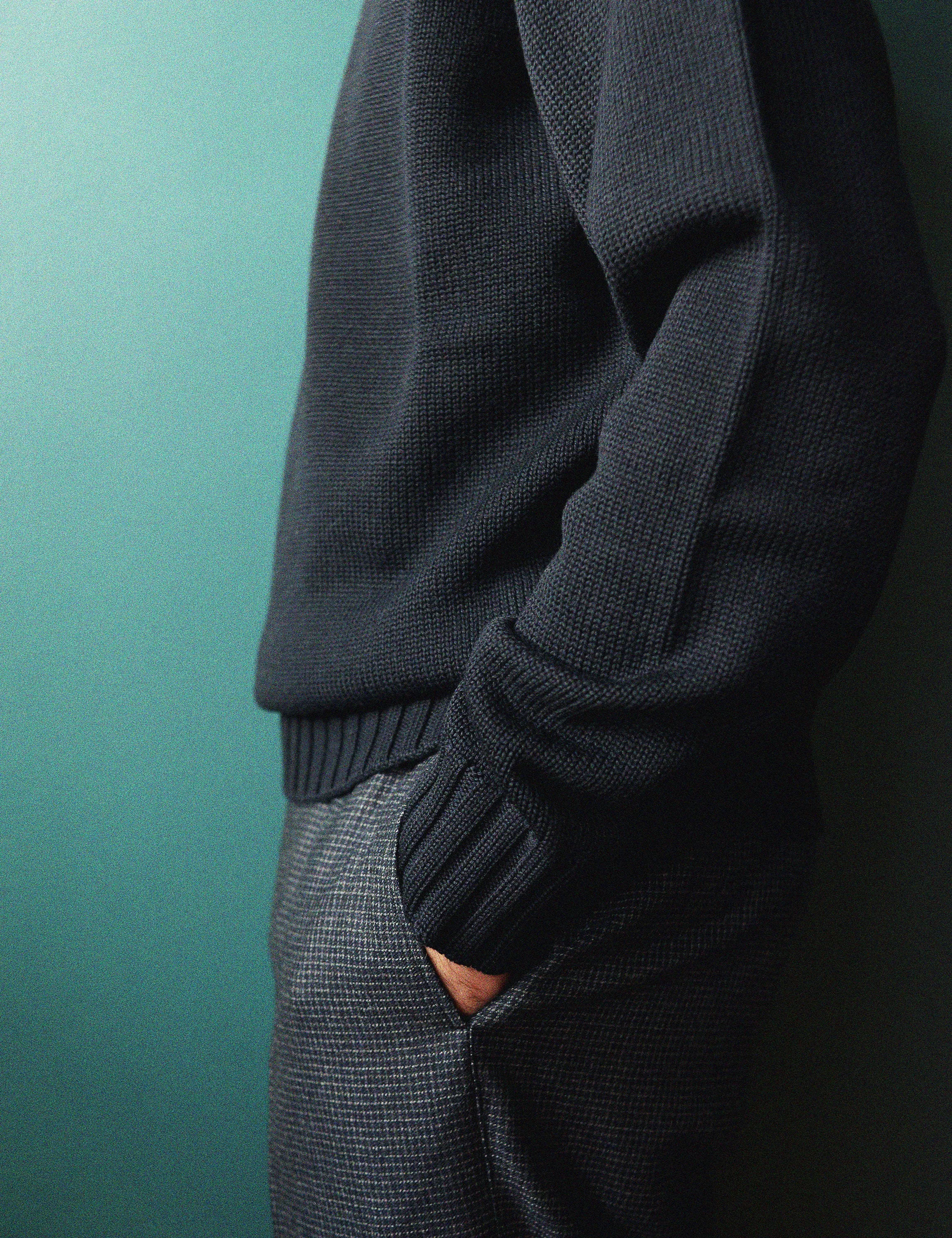 5 Gauge Merino Wool Crewneck - Navy