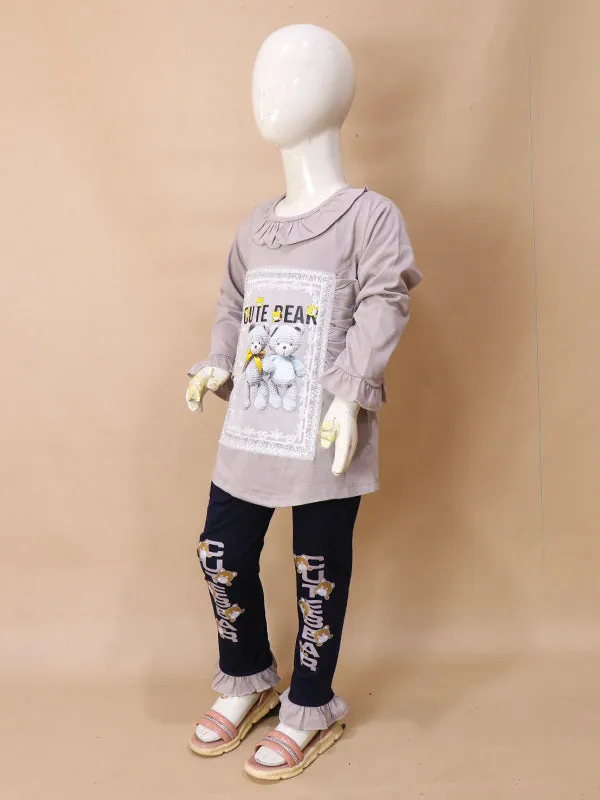 5Yr - 8Yrs Cute Light Grey Suit For Girls BGF GS60