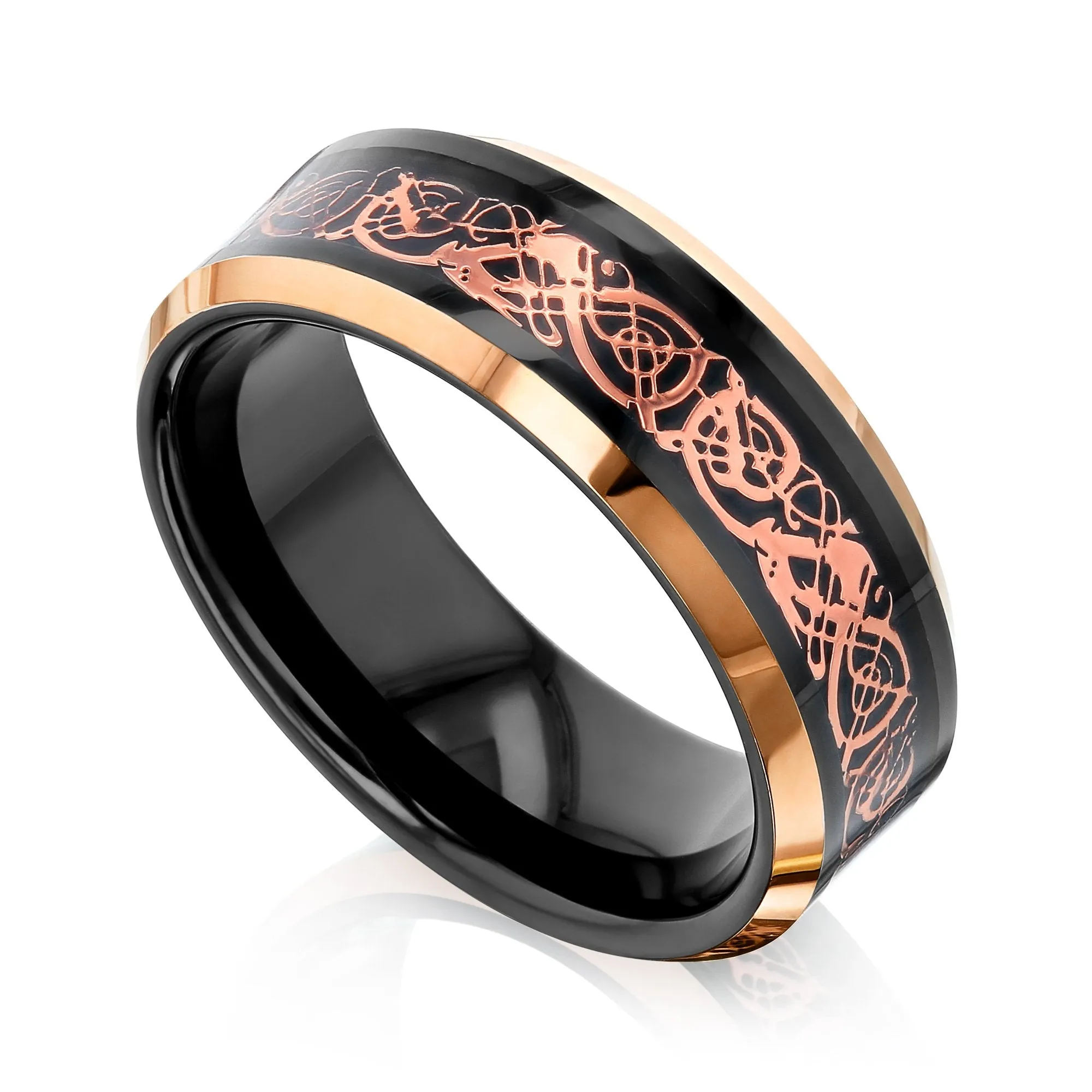 8mm Celtic Black-Rose Dragon
