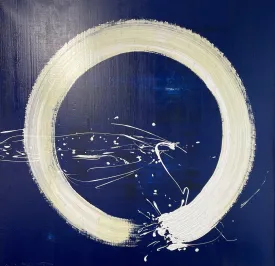Abstract White Circle Painting