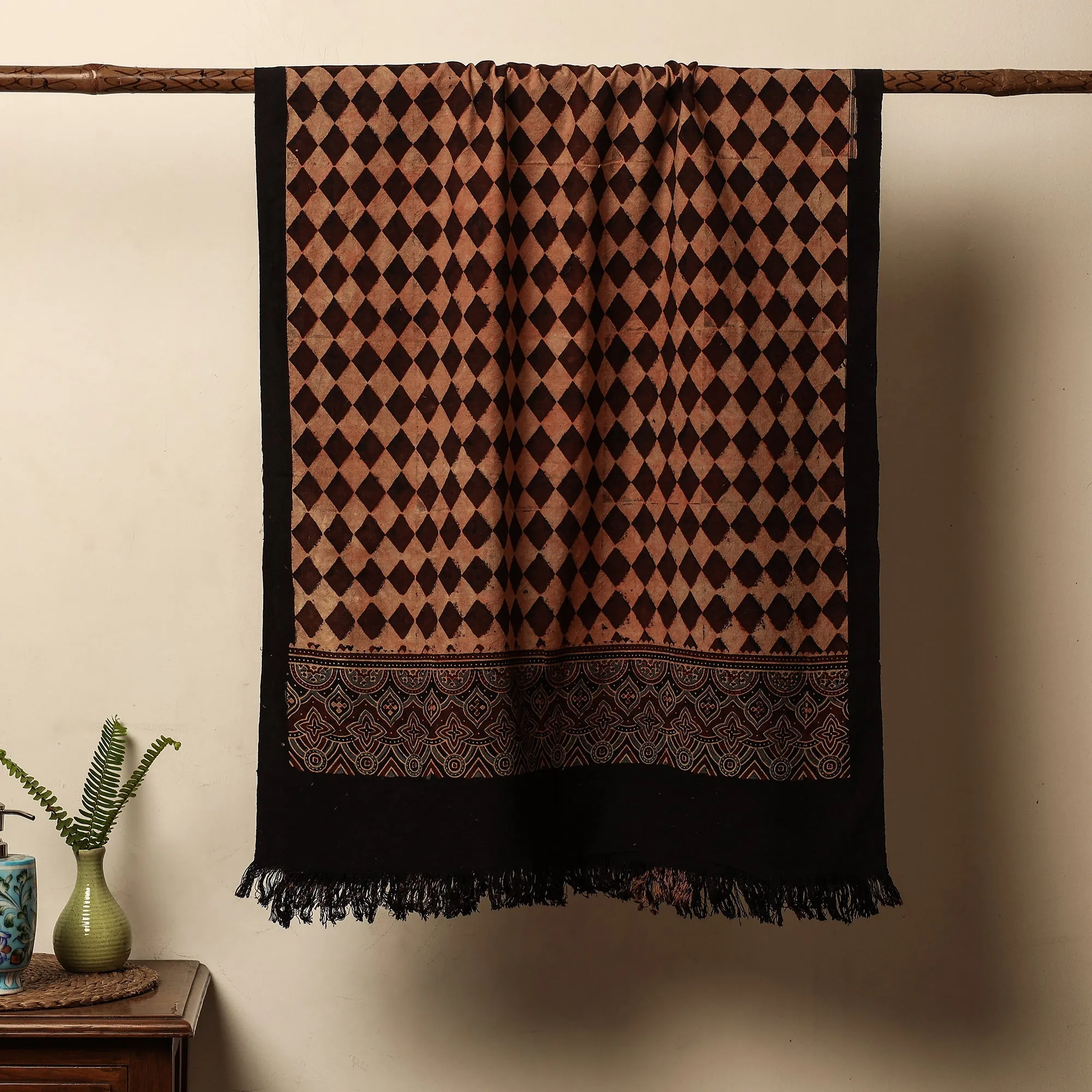 Ajrakh Block Printed Handloom Cotton Towel