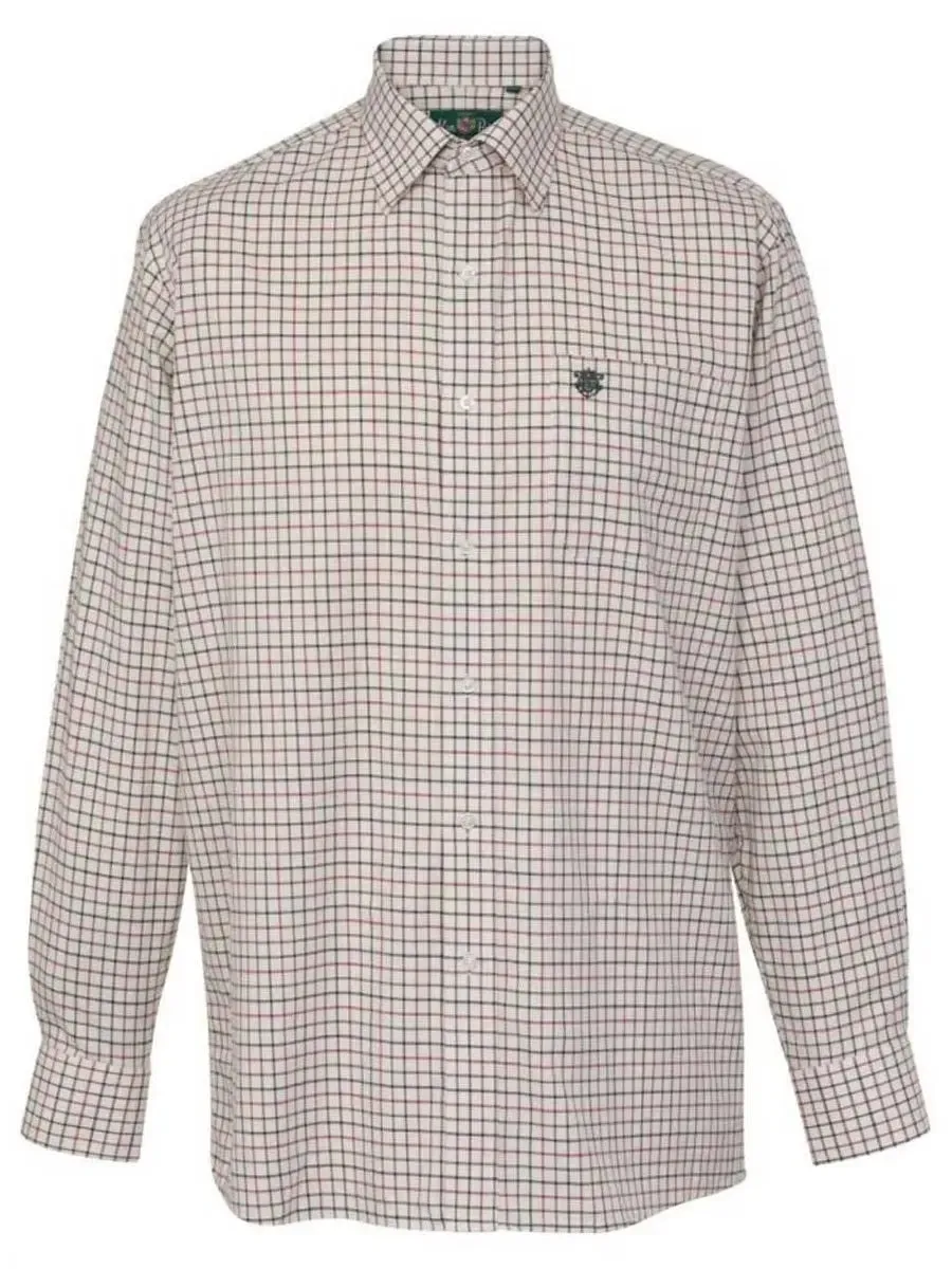ALAN PAINE Ilkley Mens Country Check Shooting Shirt - Red