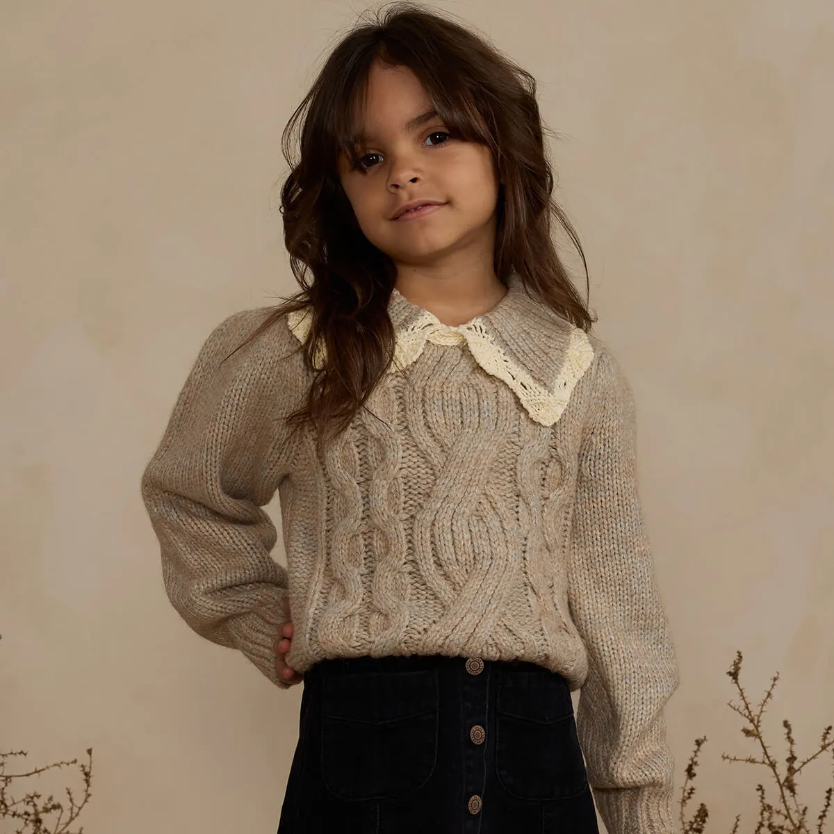 Alice Sweater in Heathered Sand by Rylee & Cru