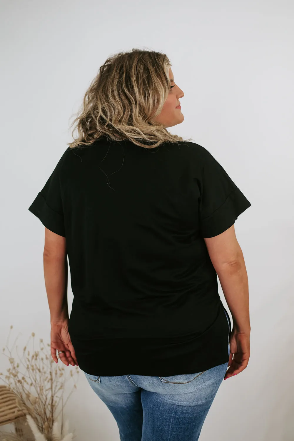 All Basic V Neck Tee, Black