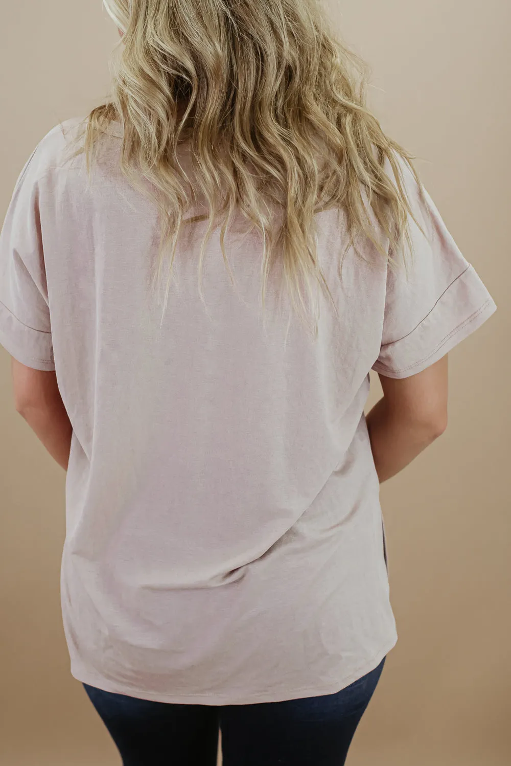 All Basic V Neck Tee, Stone
