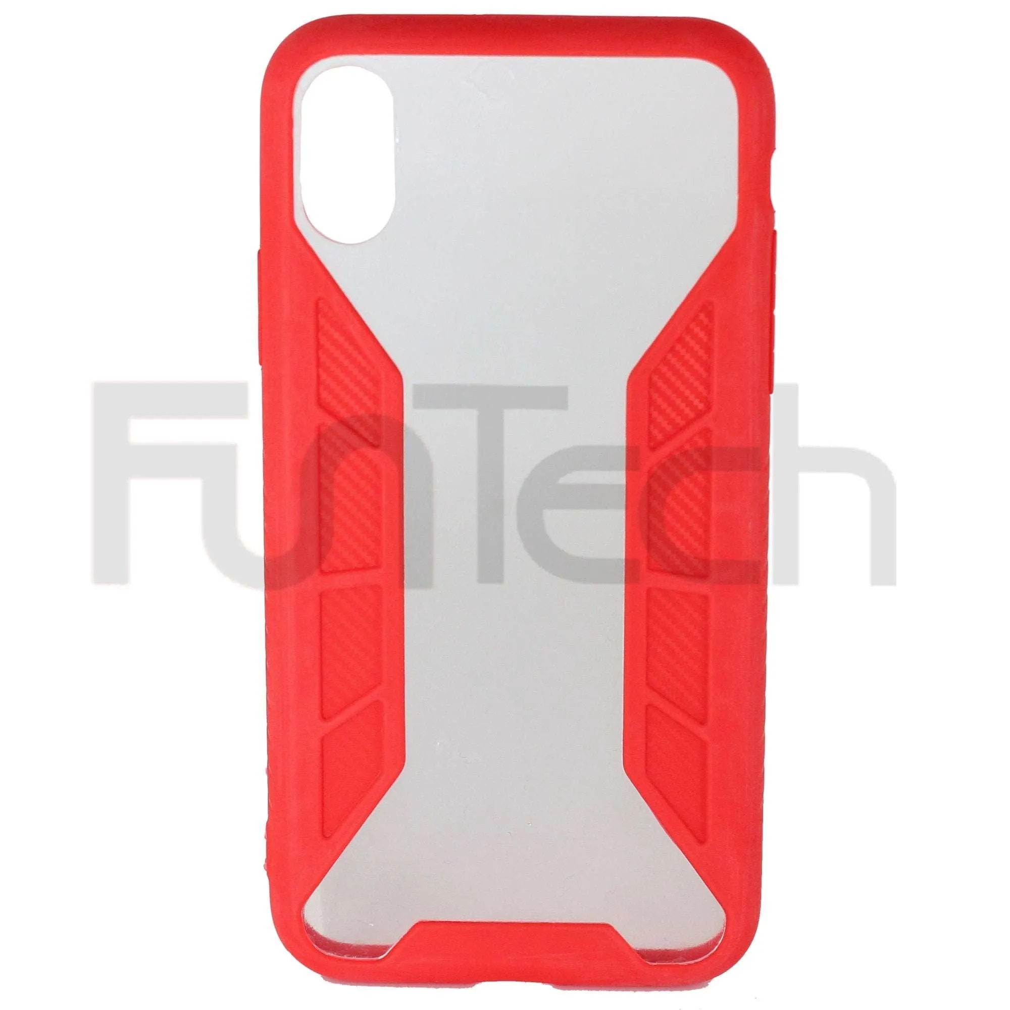 Apple iPhone X & XS Grid Gel Case Pink / Red