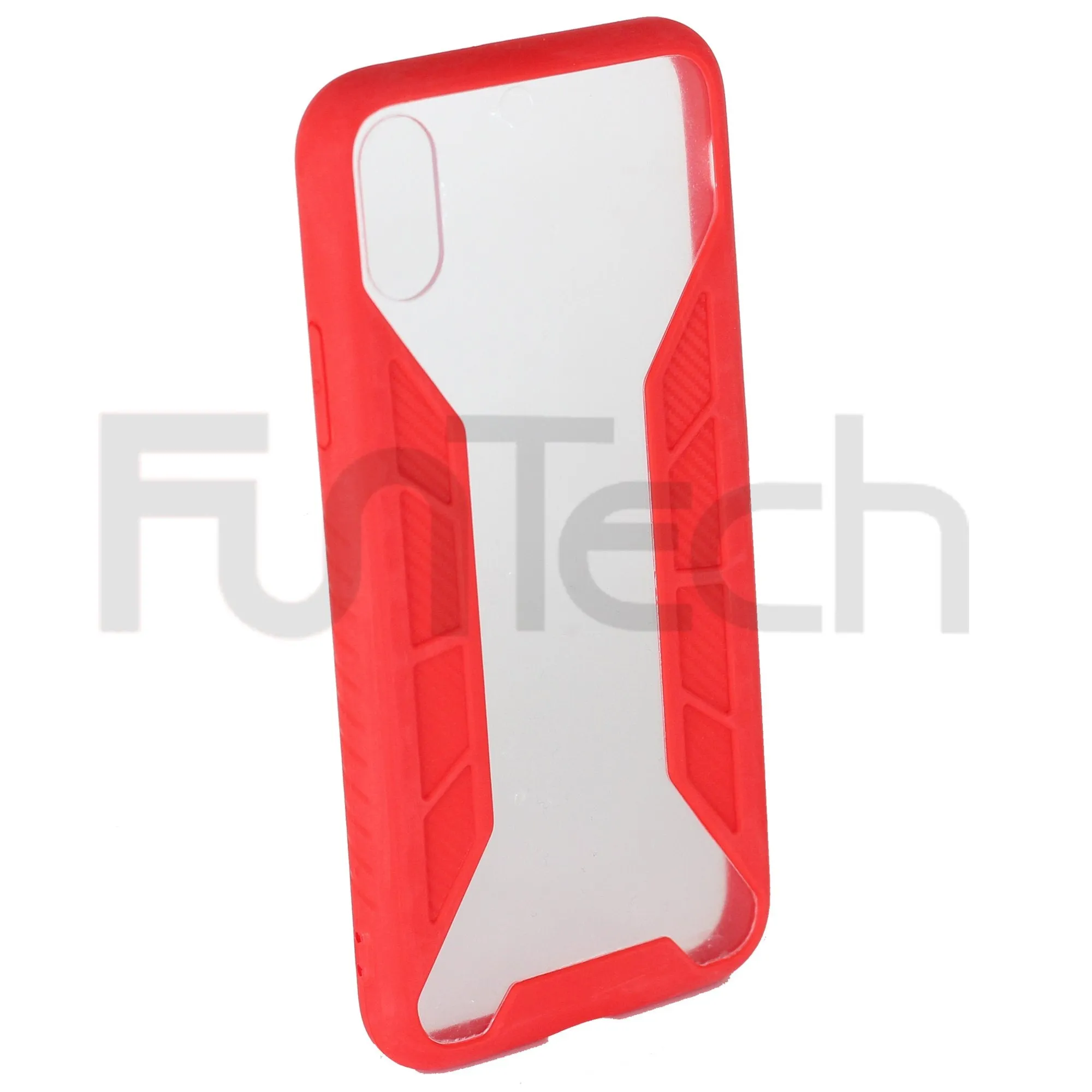 Apple iPhone X & XS Grid Gel Case Pink / Red