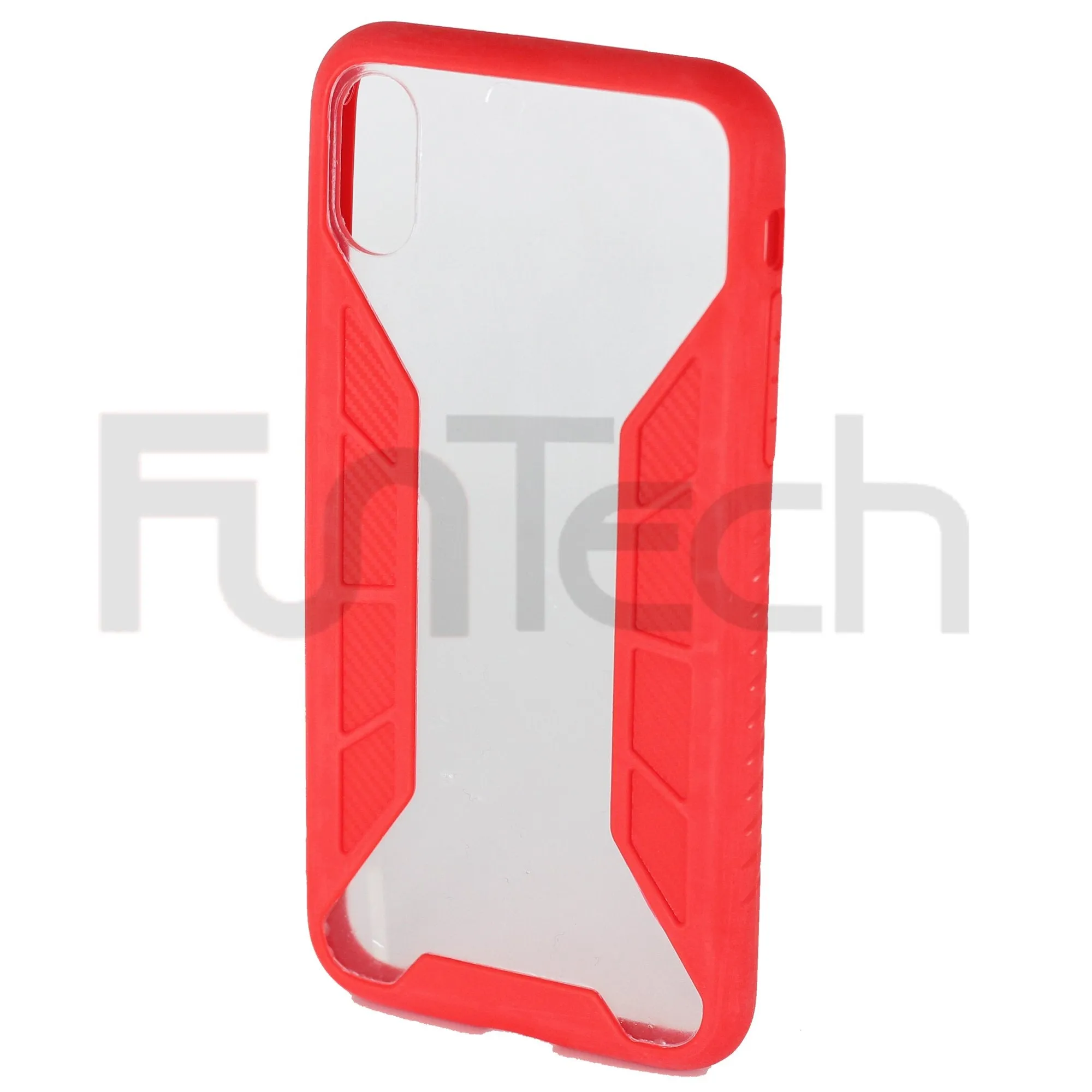 Apple iPhone X & XS Grid Gel Case Pink / Red