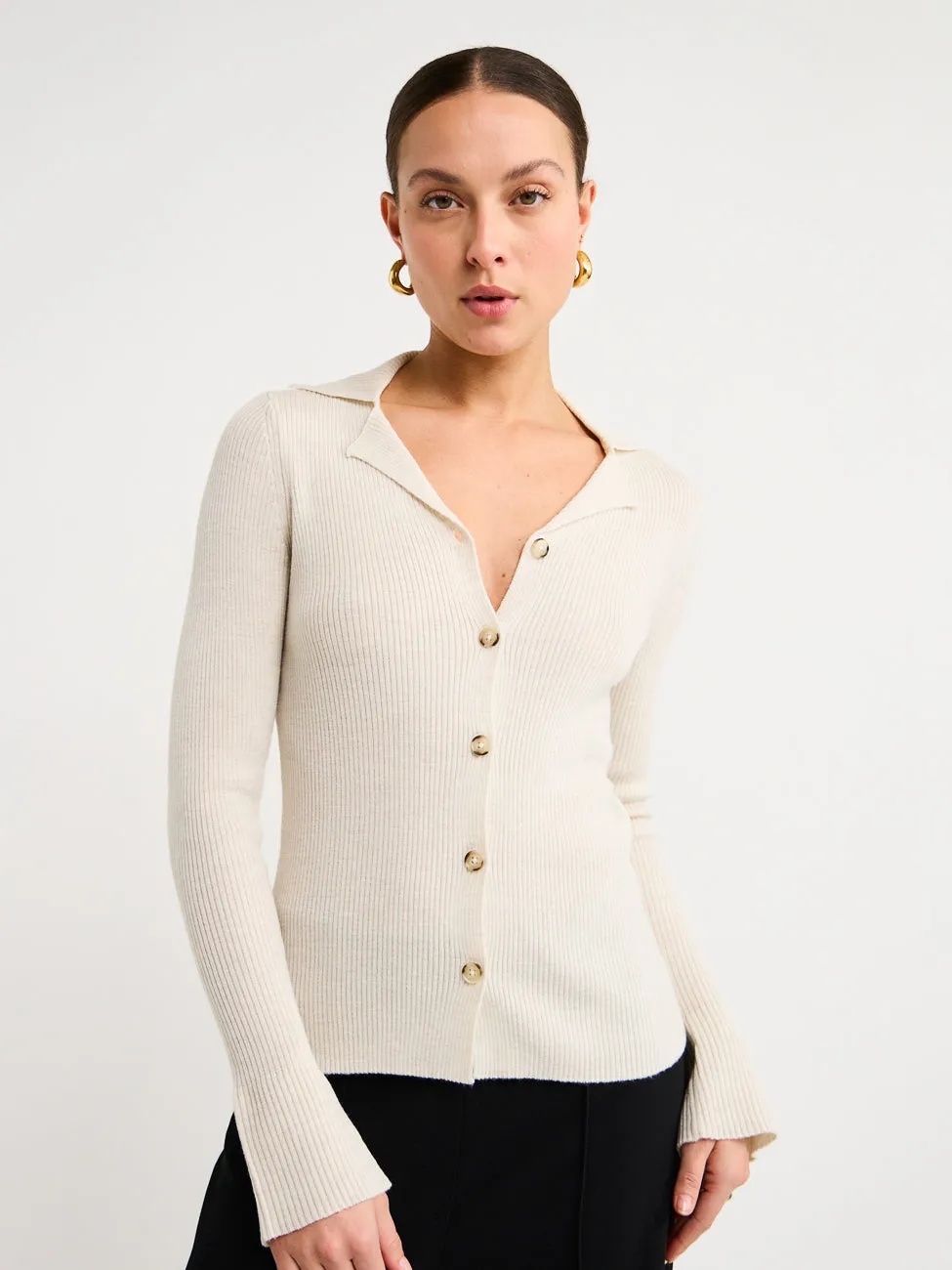 Assembly Label Anala Knit Shirt in Cream