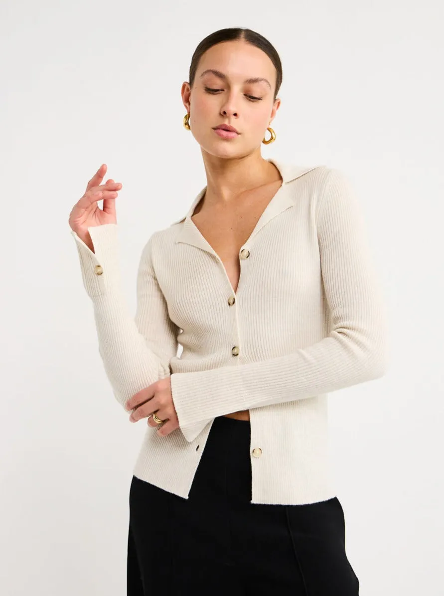 Assembly Label Anala Knit Shirt in Cream