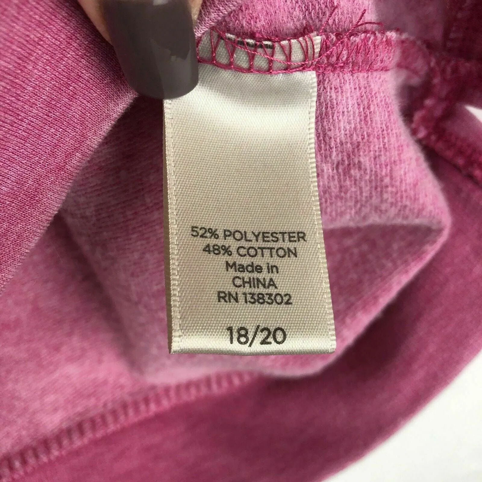 AVENUE Womens Heather Pink Scoop Neck Embellished Sweatshirt Size 18 / 20