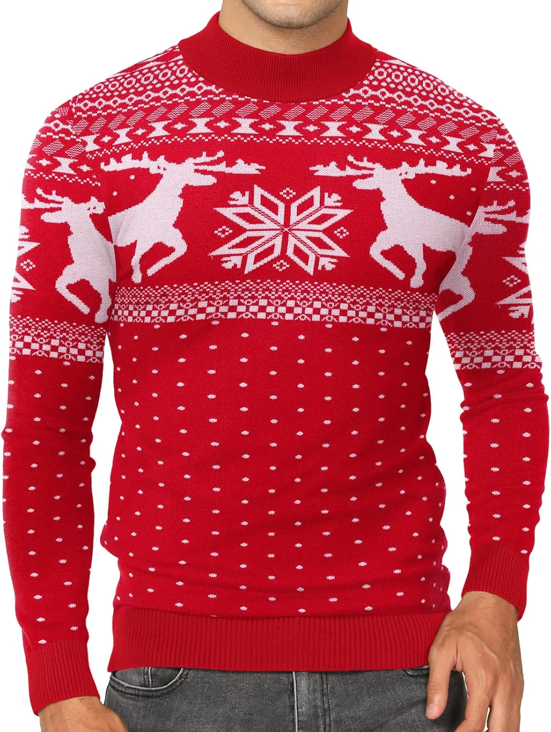 Babioboa Men's Mock Turtleneck Sweater Slim Fit Half Turtleneck Long Sleeve Knit Pullover Thermal Casual Solid Knitwear