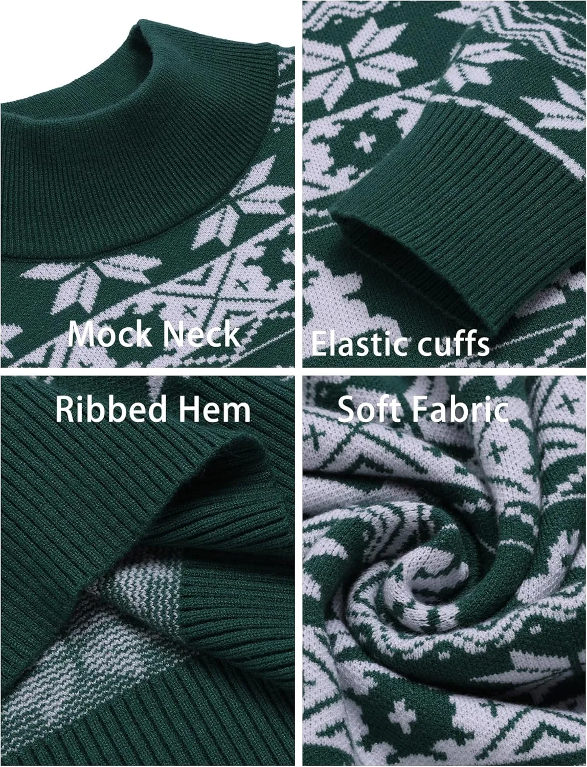 Babioboa Men's Mock Turtleneck Sweater Slim Fit Half Turtleneck Long Sleeve Knit Pullover Thermal Casual Solid Knitwear