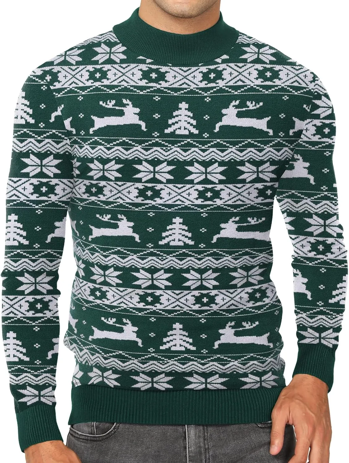 Babioboa Men's Mock Turtleneck Sweater Slim Fit Half Turtleneck Long Sleeve Knit Pullover Thermal Casual Solid Knitwear