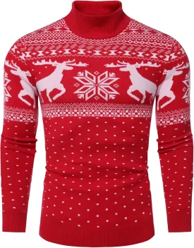 Babioboa Men's Mock Turtleneck Sweater Slim Fit Half Turtleneck Long Sleeve Knit Pullover Thermal Casual Solid Knitwear