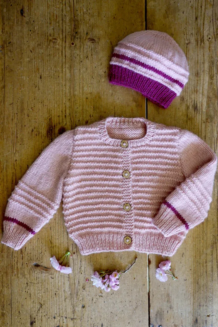 Baby Cakes Riven Cardi & Hat  #Bc110 8ply/DK 0-18 Months Knitting Pattern