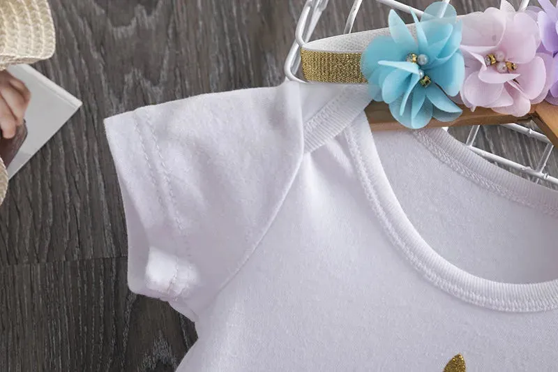 Baby Girl Summer Unicorn 1Y Birthday Party Tutu Dress
