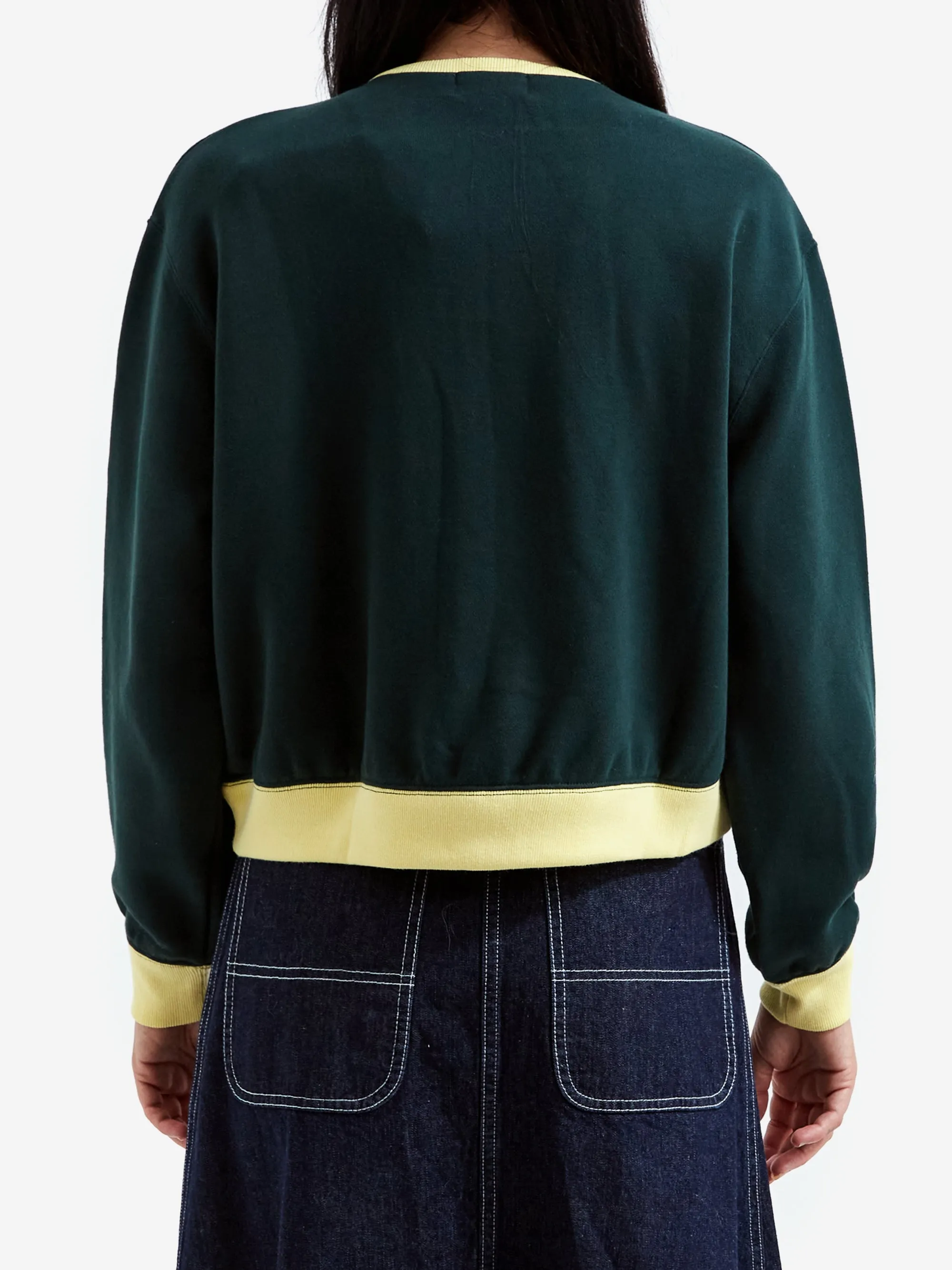 Beams Boy 2 Tone Sweat Cardigan - Dark Green
