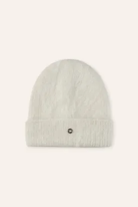 BEANIE alpaca wool hat (White)