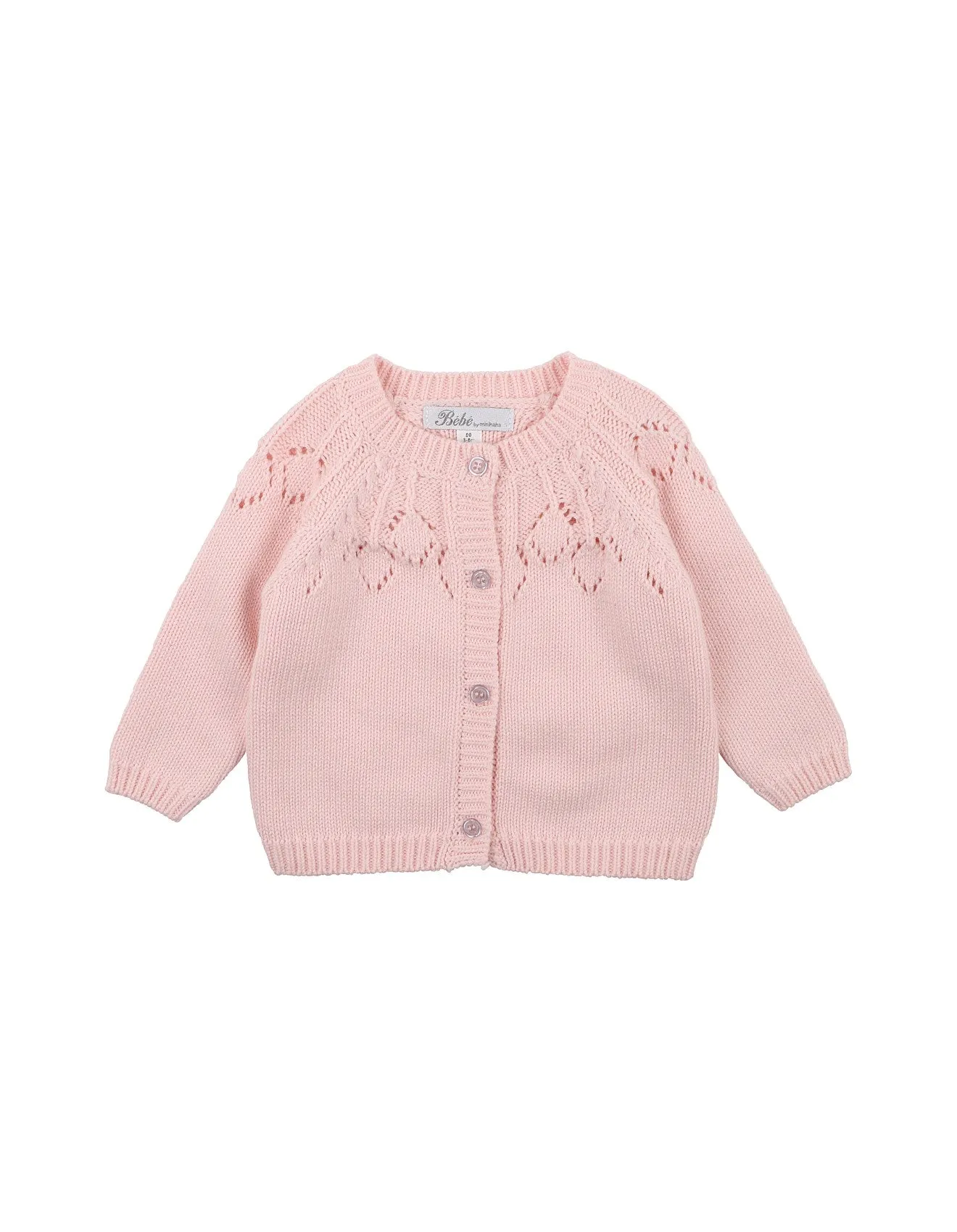 Bebe Needle Out Cardigan - Baby Pink (Size NB-2)