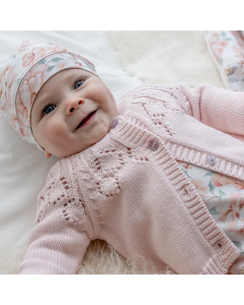 Bebe Needle Out Cardigan - Baby Pink (Size NB-2)