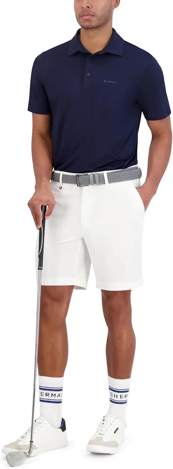Ben Sherman Men's Pique Golf Sport Athletic Fit, UPF , Moisture-Wicking, Odor Resistant, Casual Shirt