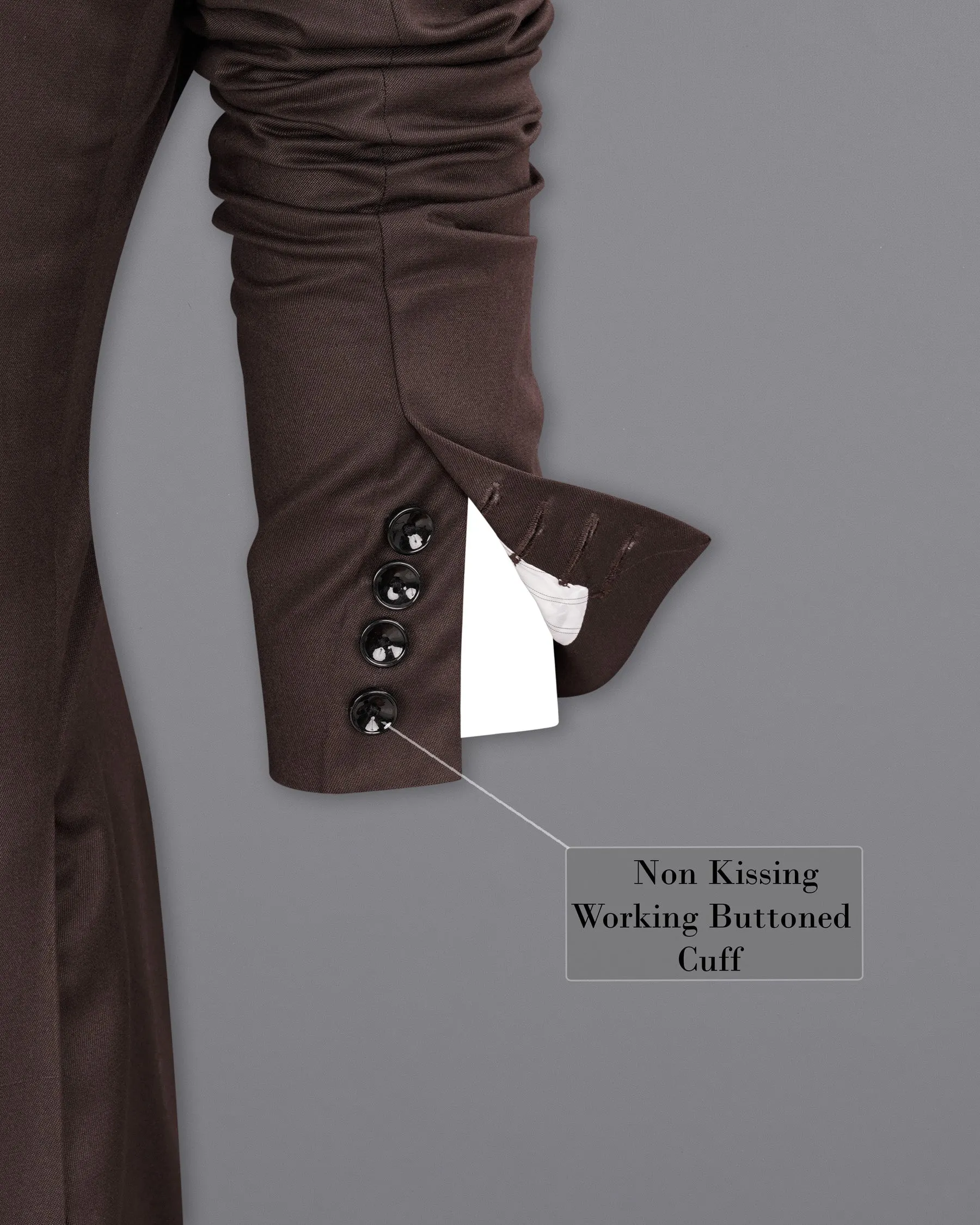 Bistre Brown Single Breasted Blazer