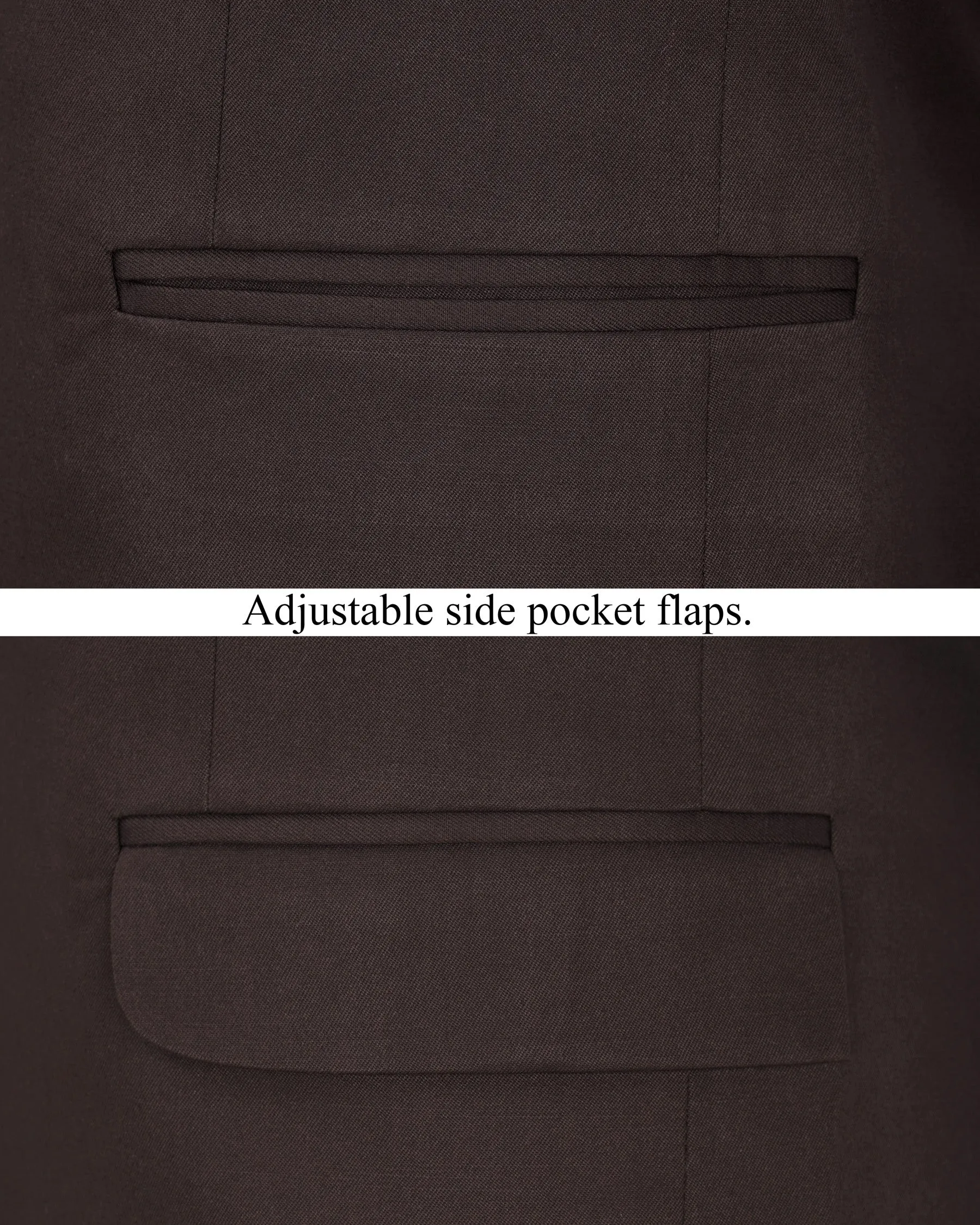 Bistre Brown Single Breasted Blazer