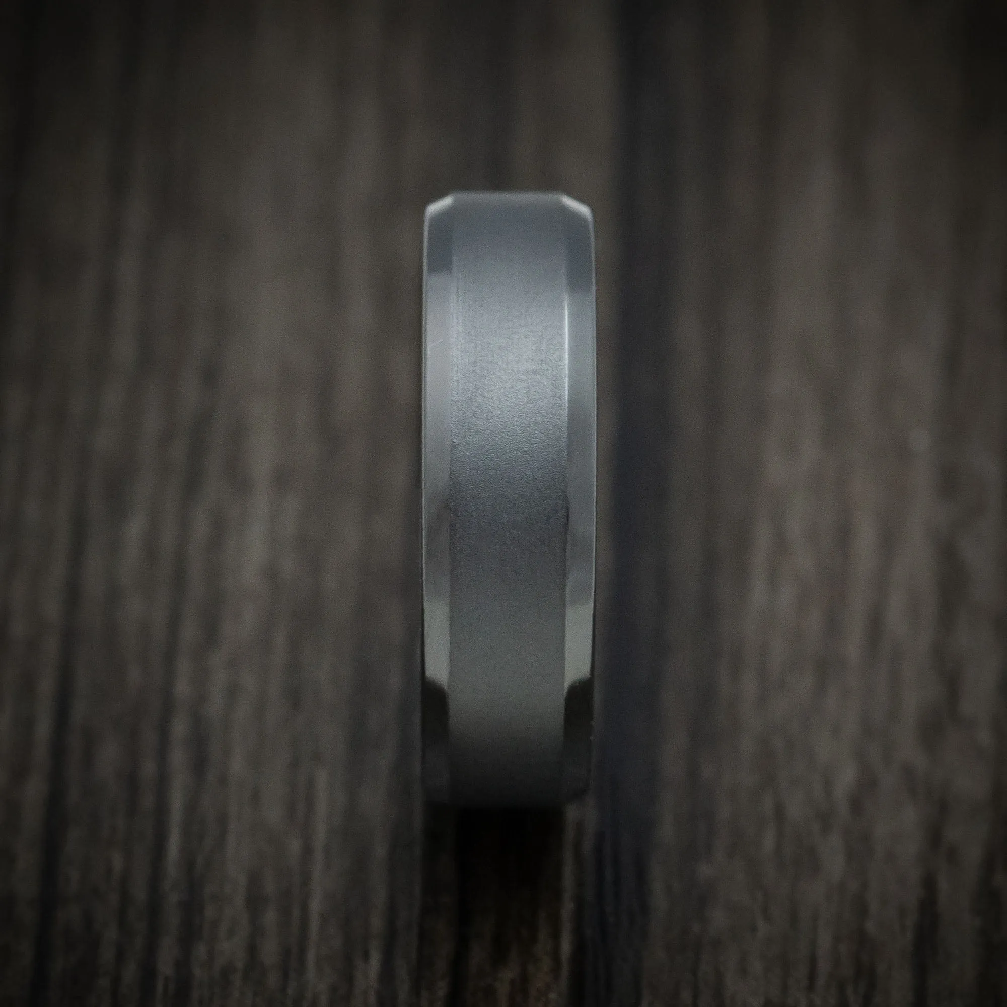 Black Titanium and Black Mother of Pearl Sleeve Custom Men's Ring