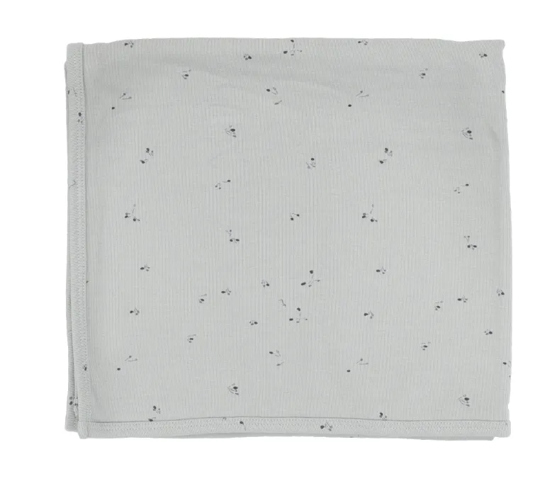 blanket printed - clover dusty blue