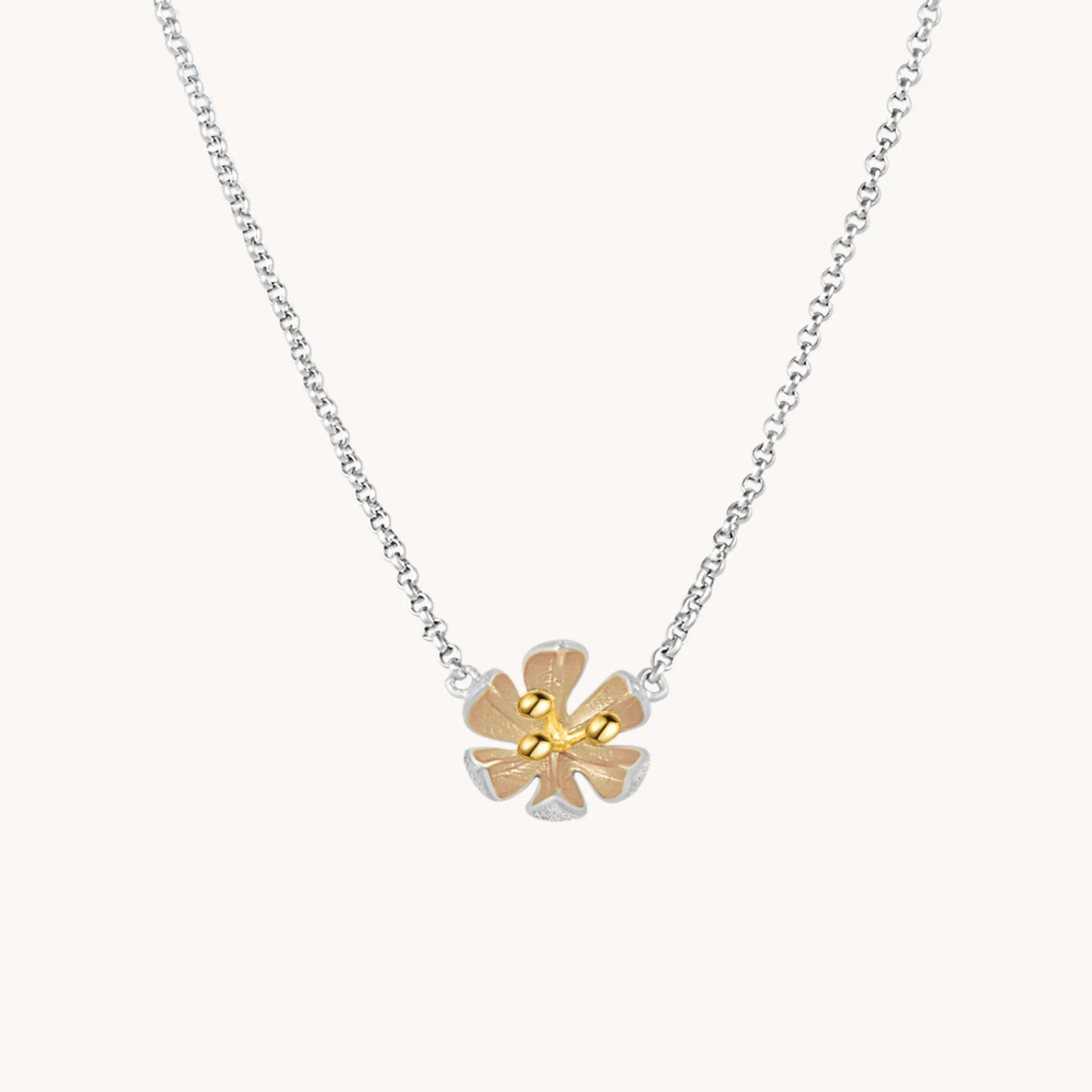 Blossom Flower Silver Necklace W.