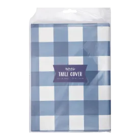 Blue Gingham Paper Table Cover