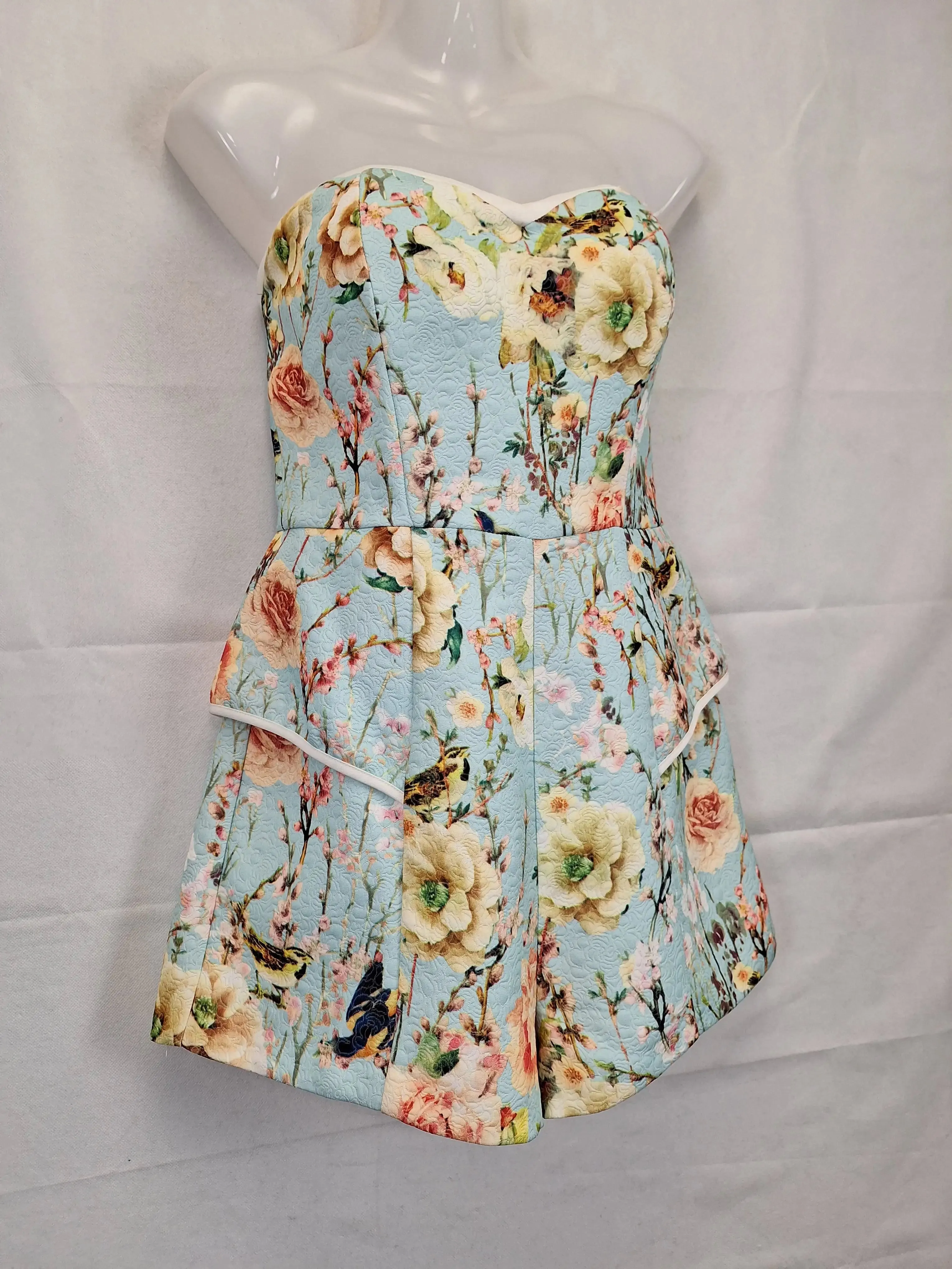 Blue Juice Bustier Floral Playsuit Size 10