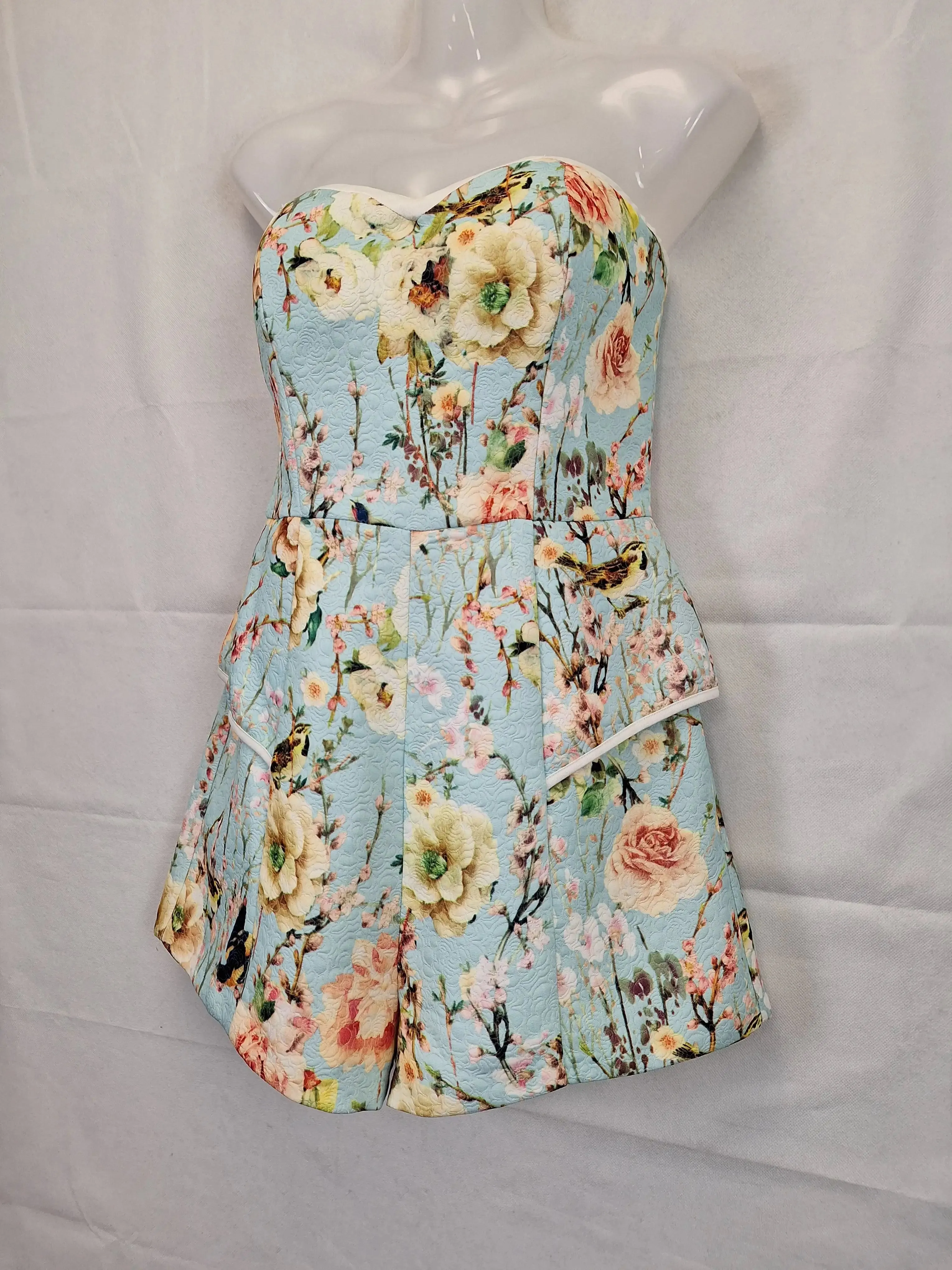 Blue Juice Bustier Floral Playsuit Size 10