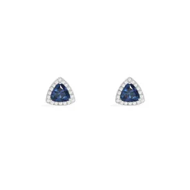 Blue Triangle Pavé Stud Earrings