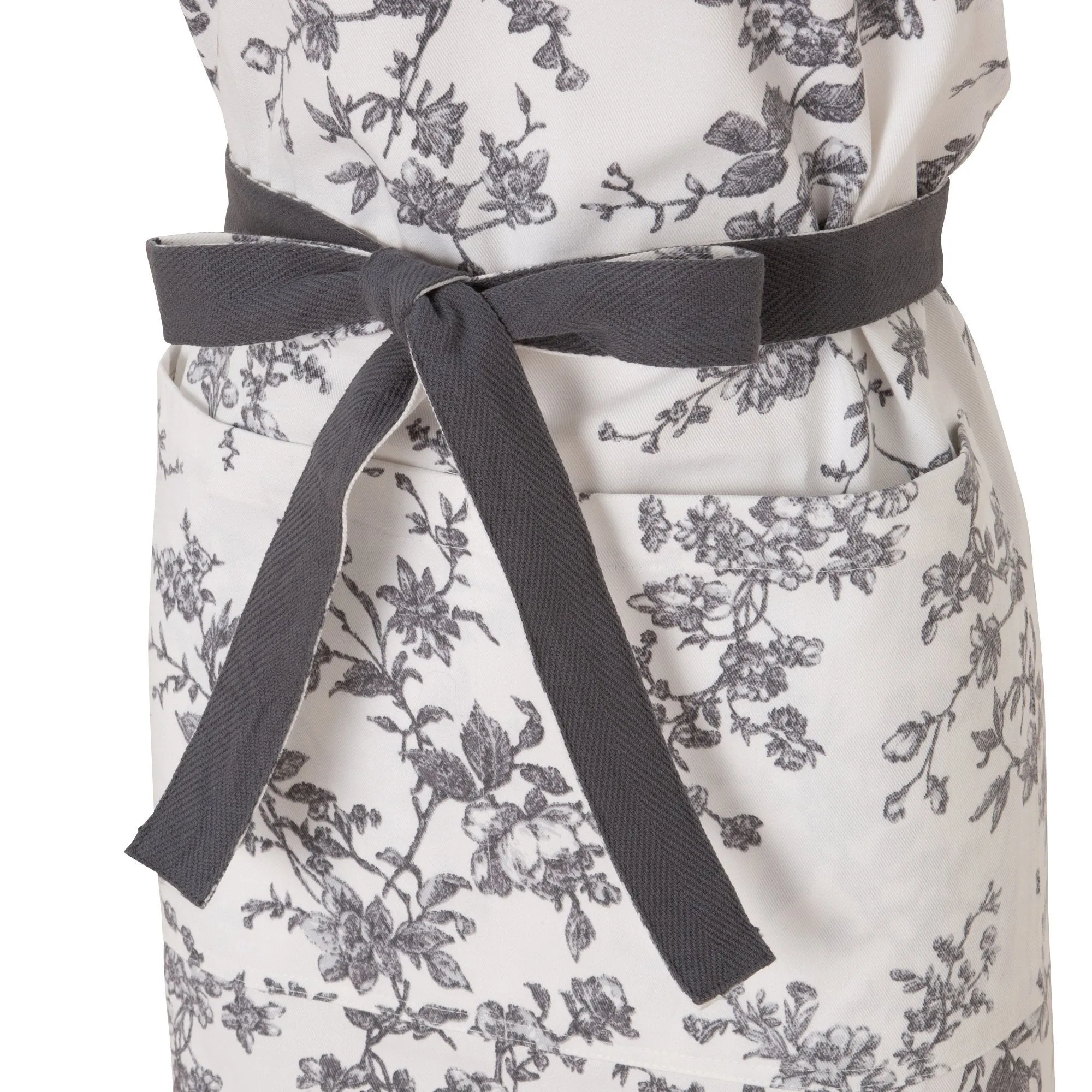 Botanical Cotton Full Apron Gray