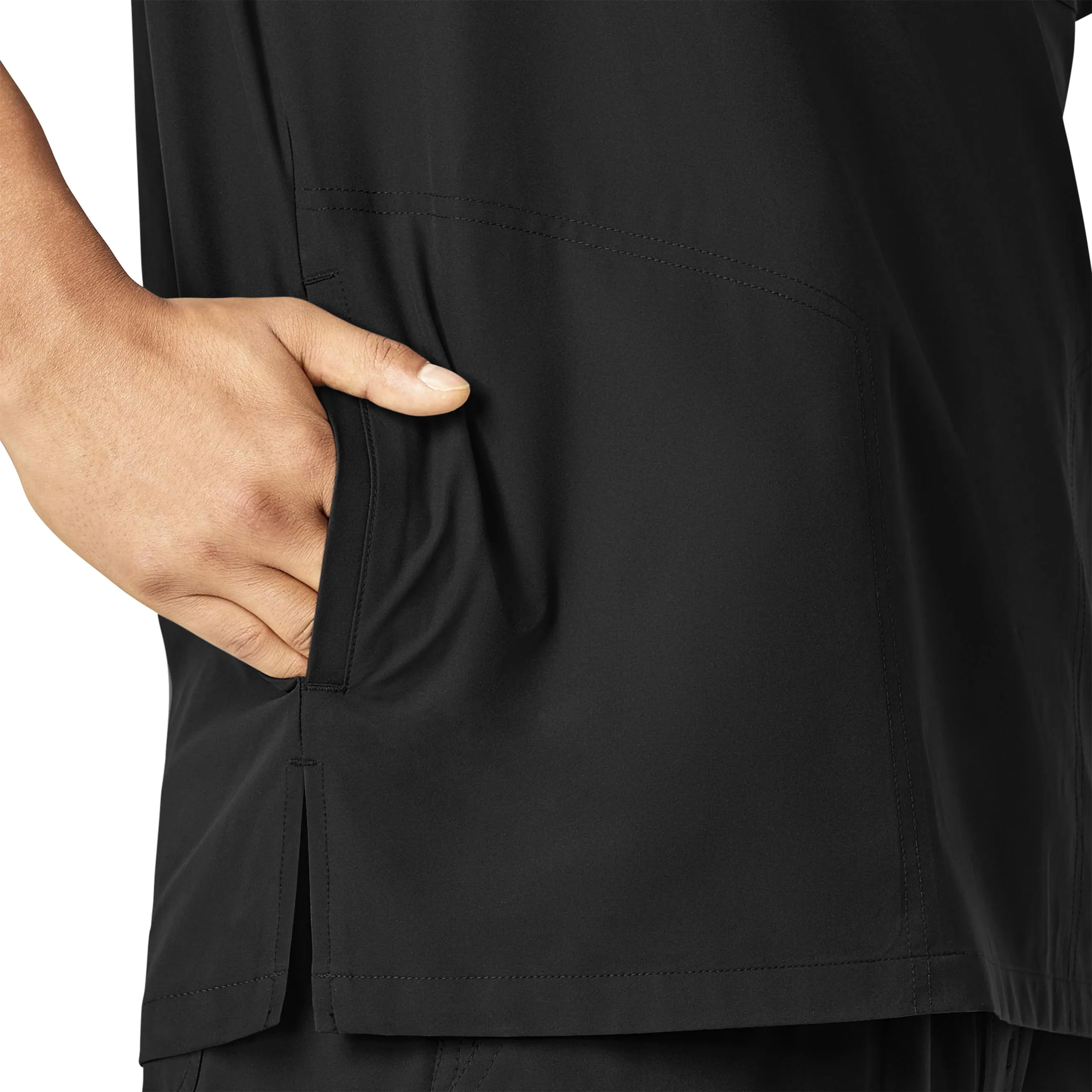 Carhartt Force Essentials Men's V-Neck Shirttail Scrub Top - Black