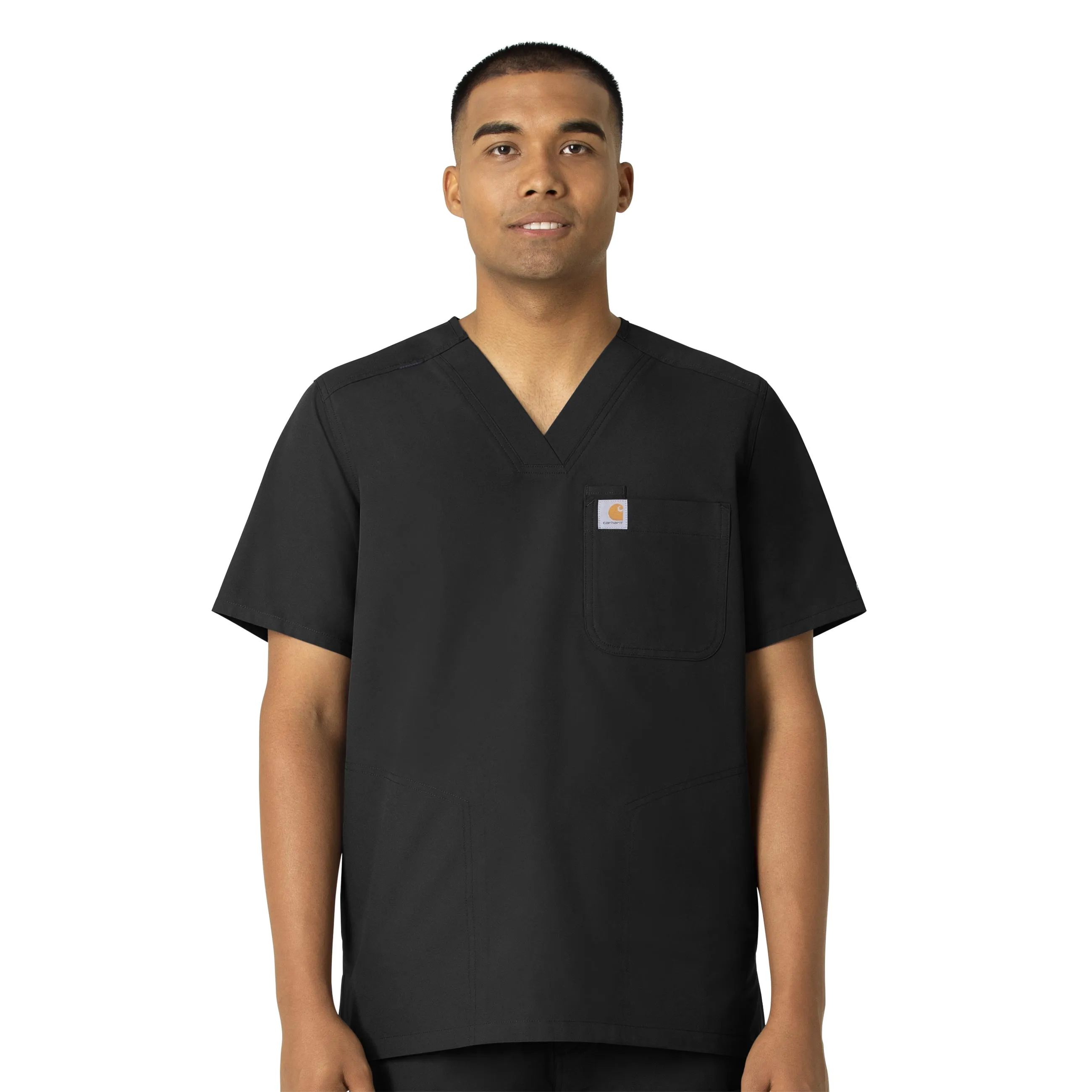 Carhartt Force Essentials Men's V-Neck Shirttail Scrub Top - Black